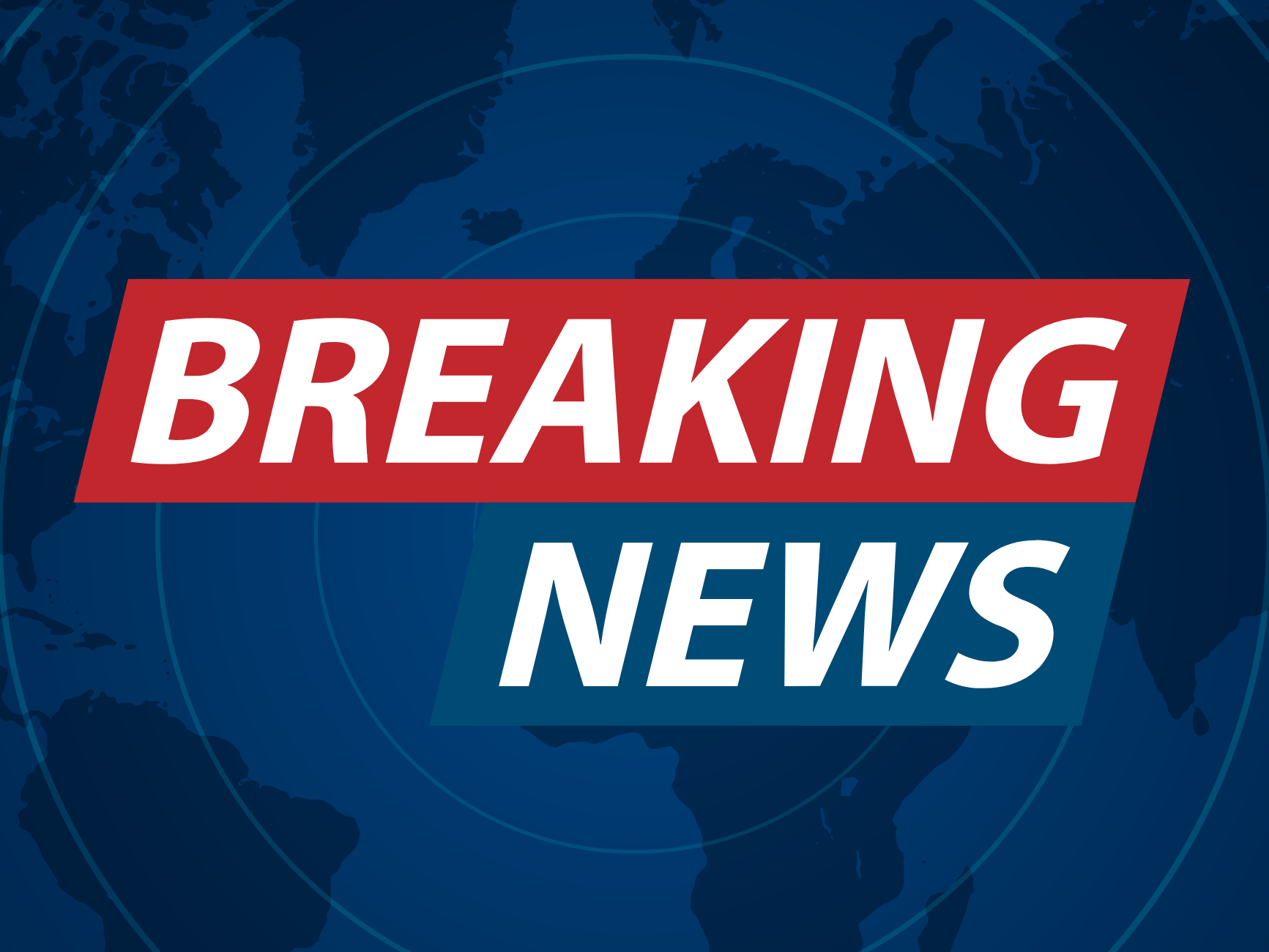 A global map with the words "Breaking News" on top of the image